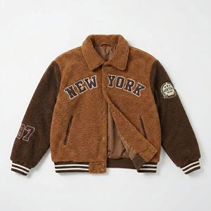 Veste de sport en sherpa personnalisée pour hommes |   Manteau en polaire Teddy brodé avec lettres |   Fabricant de Marques Privées OEM - Product Image 1