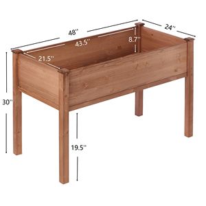 Fioriera Rialzata Classica 48x24x30 Pollici con Gambe, Contenitore in Legno per Coltivazione di Piante, Fiori, Verdure ed Erbe Aromatiche da Esterno - Product Image 4