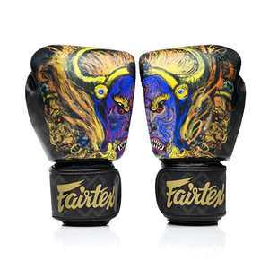ถุงมือชกมวย Fairtex หนังพรีเมียมพิมพ์ลาย พร้อมแผ่นรองหนา คุณภาพสูงสุด โลโก้สั่งทำได้ สำหรับฝึกซ้อมและแข่งขันคิกบ็อกซิ่ง - Product Image 5