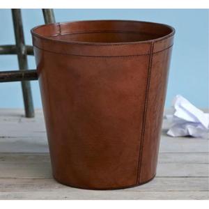 Poubelles portables en métal, bac à compost, bac à déchets secs, conteneur à ordures en métal recouvert de cuir, prix d'usine - Product Image 1