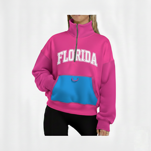 Sudadera de cuello alto oversize de manga larga con media cremallera y parte delantera de felpa, nuevo diseño para mujer, estilo Sigma Nu, cómoda y moderna para un look urbano. - Product Image 2