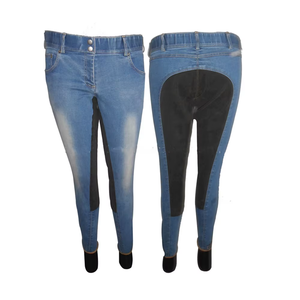 Culottes d'équitation taille haute pour femmes en nylon et cuir |   Pantalon d'équitation à grip en silicone intégral, qualité export - Product Image 1