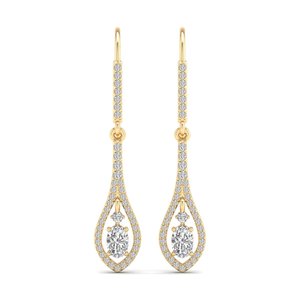 REYES - Pendientes Huggie de Diseño Clásico en Oro Amarillo de 14K y 18K con Moissanita de 1.62 Quilates, Joyería Fina de Lujo para Bodas y Fiestas para Mujer - Product Image 2