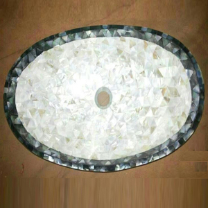 Lavabos de Baño Resistentes Hechos a Mano, Lavabo Ovalado de Nácar, Accesorios de Almacenamiento para Baño - Product Image 5