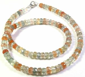 Collier de pierres précieuses facettées en pierre de soleil africaine naturelle de haute qualité, orange, 5,5-6 mm, forme Rondelle, percées au centre, 16 pouces - Product Image 6
