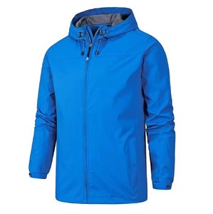 Men Outdoor Jacket Hooded Lightweight Windbreaker Waterproof Windproof Casual Spring <b>Coat</b> Khaki Navy Blue - Product Image 6