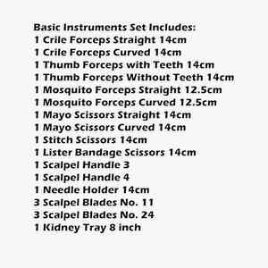 Lot de 20 instruments vétérinaires en acier inoxydable : ciseaux, pinces, porte-aiguilles, manche de scalpel, lames – Fournisseur : Grip Surgical - Product Image 4
