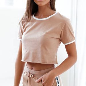 Camisetas Cortas de Verano 2026 con Logotipo Personalizado para Mujer, Tops Deportivos para Mujer, Bonitos, para Gimnasio, Entrenamiento, Ajuste Holgado, Manga Corta, MOQ Bajo - Product Image 1