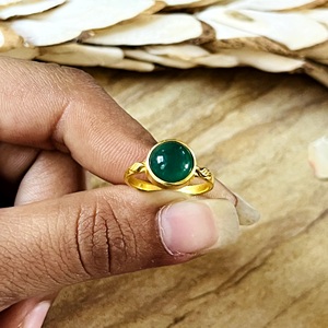 High Demand Gemstone <b>Rings</b> Vintage Round <b>Ring</b> Boho Brass <b>Rings</b> Women 18k Gold Plated <b>Dainty</b> Minimalist <b>Rings</b> Wholesale/OEM/ODM - Product Image 3