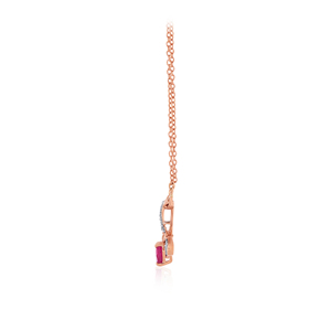 จี้เพชรทรงกลมเจียระไนแบบบริลเลียนท์ 14K สีโรสโกลด์ เพชรเลี้ยงในห้องปฏิบัติการ ดีไซน์เรียบหรูสำหรับผู้หญิง สวมใส่ได้ทุกวัน - Product Image 1
