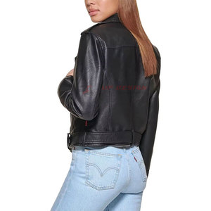 Women's Winter Knitted Leather Jacket Zipper High Quality Eco-Friendly Breathable Top Selling Wholesale International Brand - Product Image 3