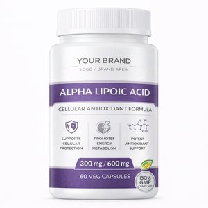 Cápsulas de Ácido Alfa Lipoico 500mg, Antioxidante Celular, Apoyo al Metabolismo Energético, 100 Unidades, Lyonsbarry OEM, Marca Privada, GMP - Product Image 1