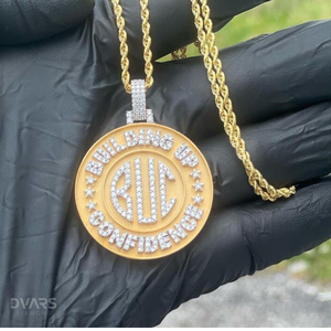 Colgante Redondo Personalizado de Hip Hop con Incrustaciones de Diamantes, Colgante con Nombre Personalizado, Colgante de Plata 925, Colgante con Letras Giratorias Personalizadas - Product Image 2