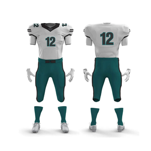 Ensemble d'uniformes de football américain pour hommes, conçus sur mesure, 100 % polyester, imprimés par sublimation, respirants, anti-humidité, séchage rapide, été - Product Image 1