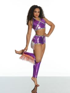 Custom Majorette Latin Belly <b>Dancing</b> Performance <b>Dress</b> with Sequins Fringe <b>for</b> Adults-Spandex/Nylon Material - Product Image 5