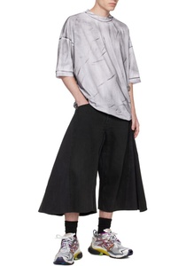 Camiseta de Manga Corta Oversize con Estampado Tie-Dye para Hombre, Cuello Redondo, Poliéster/Algodón, Diseño Vintage, Gris, Antiarrugas, Transpirable, 280g - Product Image 2