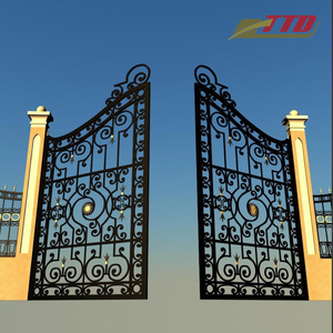 Puerta Doble Tradicional de Hierro Forjado Decorativa con Adornos, Colores Personalizados, Seguridad Reforzada, Entradas Elegantes para Propiedades, Marca TTD - Product Image 5