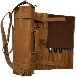 Étui de protection anti-odeur en cuir véritable pour couteaux de chef, kit de rangement pour couteaux de cuisine, organiseur professionnel pour équipement culinaire, étui de voyage - Product Image 6