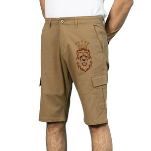 Shorts cargo kaki pour homme, taille mi-haute, en coton, style bermuda, décontractés, avec plusieurs poches, tissu respirant - Product Image 2