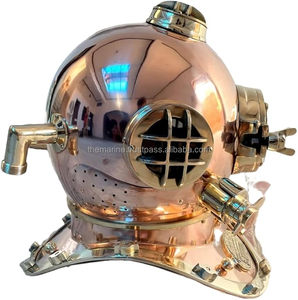 หมวกดำน้ำทองแดงและทองเหลืองทำด้วยมือหมวกกันน็อคนักดำน้ำมวลมาร์ค V หมวกกันน็อควินเทจ18นิ้วของขวัญตกแต่งบ้าน - Product Image 1