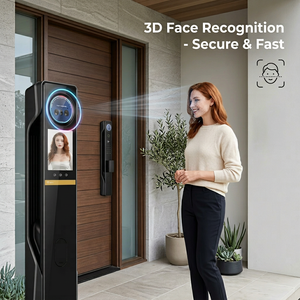 Cerradura Inteligente para Puerta con Video Tuya: Reconocimiento Facial 3D, Intercomunicador con Monitor HD, Huella Dactilar y Acceso Remoto, Aleación de Aluminio Negro - Product Image 5