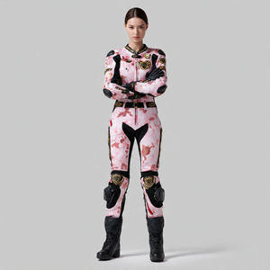 Traje de Motociclismo de Cuero para Mujer, Chaqueta y Pantalones Estampados de Verano, Personalizables - Product Image 4