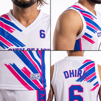 Vente en gros de maillots de basket-ball personnalisés imprimés par sublimation XS, ensemble de maillots de sport pour hommes, micro-mesh respirant sans manches
