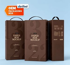 Caja de Embalaje Premium Personalizada para Botellas de Vino con Tapa Magnética y Asa Portátil para Presentación de Regalos - Product Image 1
