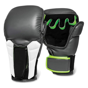 ถุงมือฝึกซ้อม MMA แบบครึ่งนิ้ว วัสดุ PU ปิดด้วยเวลโคร สีเขียว-ดำ สำหรับทุกเพศ เหมาะสำหรับศิลปะการต่อสู้ - Product Image 6