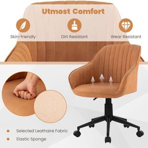 Chaise de direction ergonomique en maille avec dossier incurvé réglable en hauteur, accoudoirs confortables pour le bureau à domicile ou l'atelier - Product Image 5