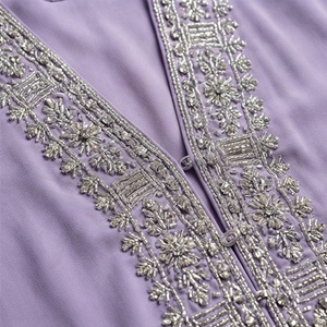 Robe Abaya de Luxe en Polyester pour Femme, Couleur Personnalisée, Broderie en Soie, Longueur Cheville, Haute Qualité, Élégante, Nouvelle Collection Printemps, Idéale pour l'Aïd et les Mariages - Product Image 4