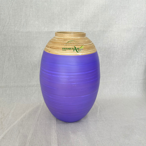 Meilleures ventes de vases de sol en bambou filé modernes de couleur naturelle avec finition laquée Vases en bois - Product Image 3