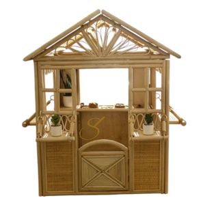 Maison de jeu en bambou et rotin pour enfants de 2 à 4 ans, unisexe, pour l'extérieur, avec porte et fenêtres - Product Image 2