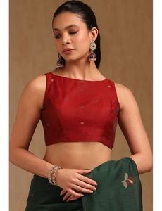 Sari KV para Mujer, Verde, con Estampado Chanderi Pichwai y Blusa sin Coser - Product Image 6