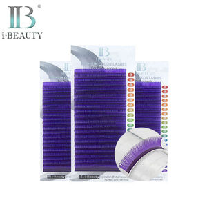 Extensiones de Pestañas I-Beauty - Pestañas Coloridas Premium Ib (PURPLE) Individuales, Material PBT de Alta Calidad de Corea del Sur - Product Image 1