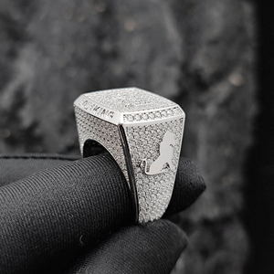 Anillo de Moissanita con Incrustaciones de Diamantes Estilo Campeonato para Hombre, Anillo de Lujo con Diseño Cuadrado, Joyería Hip Hop, Regalo - Product Image 1