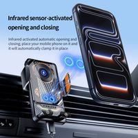 Pengisi Daya Nirkabel Mobil JEDI 15W, Dudukan Ventilasi Udara, Penyangga Ponsel Mobil RGB, Putar 360 Derajat Fleksibel, Sensor Pintar F6