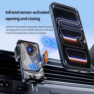 Cargador Inalámbrico para Auto JEDI <span class=keywords><strong>de</strong></span> 15W, Soporte para Celular con Ventilación <span class=keywords><strong>de</strong></span> Aire, RGB, Rotación Flexible <span class=keywords><strong>de</strong></span> 360°, Sensor Inteligente F6 - Product Image 3