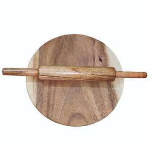 Christmas <b>Engraved</b> Logo Wood Dough Rolling Pin and Round Dough Work Surface Kitchen Baking <b>Tool</b> Roller Pin - Product Image 1