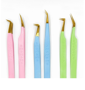 Pinzas para Pestañas de Acero Inoxidable, Juego de Pinzas para Extensión de Pestañas, Coloridas y Elegantes, Kit de 6 Piezas - Product Image 4