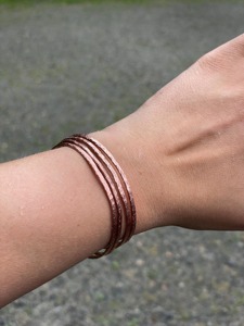Handmade Crafts Hammered <b>Copper</b> <b>Magnetic</b> Bangle <b>Bracelet</b> Ecofriendly Women wedding engagement party Classic Gift for women - Product Image 6