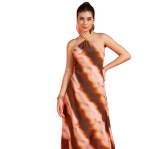 Vestido Ajustado con Estampado Tie Dye de Poliéster, Elegante, Informal, para Fiesta, Ligero, Cómodo, Moda de Verano, Reciclado - Product Image 1