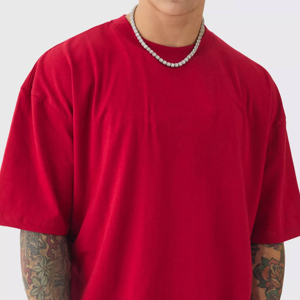 เสื้อยืดผู้ชายทรงโอเวอร์ไซส์ วินเทจ ผ้าฝ้ายถักคุณภาพสูง 100% แขนสั้น คอกลม ดีไซน์เรียบง่าย น้ำหนัก 220 กรัม ปรับแต่งได้ตามต้องการ - Product Image 3