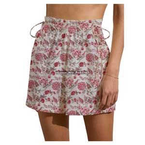 Shorts de Verano para Mujer, Estilo Casual, con Cordón Ajustable, Estampado de Bloques, Colección Playa - Product Image 2