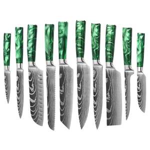 High Quality Damascus Laser Pattern Professional Chefs Western <b>Kitchen</b> <b>Knife</b> Resin Handle - Product Image 1