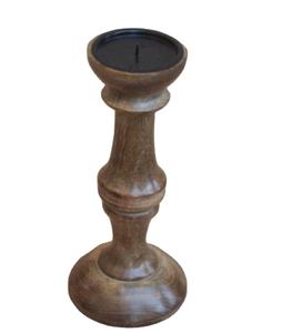 Nouveau bougeoir en bois de manguier personnalisé de style européen antique naturel pour les mariages et les décorations de Noël - Product Image 1