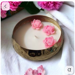 Decorative Metal <b>Candle</b> Bowl For <b>Floating</b> <b>Candle</b> Arrangement Creating Calm And Peaceful Home Environment - Product Image 1