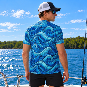 Camisa de pesca personalizada de poliéster y spandex de 160 gsm, manga corta, para comerciantes de ropa de pesca. - Product Image 6