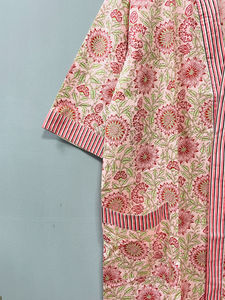 Kimono de Verano 100% Algodón, Cómodo y Relajante, para Dormir, Cuello en V, Largo, con Cierre de Cordón, Estampado Floral, Ropa Casual - Product Image 6