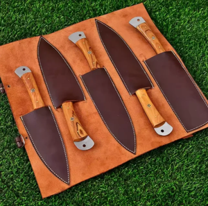 LEGACY BLADES Juego de Cuchillos de Cocina Profesionales de Acero de Damasco, Mango de Madera, 5 Piezas, Hechos a Mano, Cuchillos de Chef Afilados, Ambidiestros, para el Hogar - Product Image 6